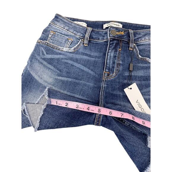 Vigoss Marley Mid Rise Midi Length Denim Shorts Womens 26 New - Picture 8 of 8